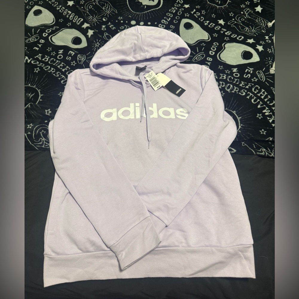 Adidas Light Purple Hoodie with White Logo